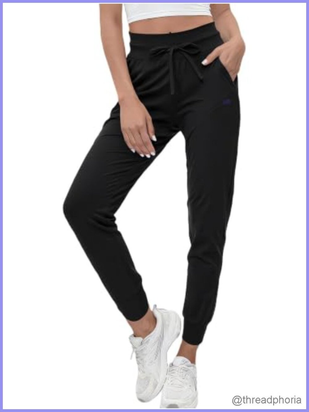 High Waisted Joggers with Pockets, 4-Way Stretch, UPF 50, Quick Dry